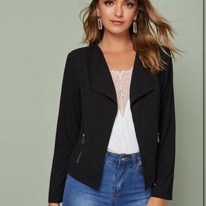 Zipper detail pocket waterfall jacket